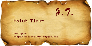 Holub Timur névjegykártya